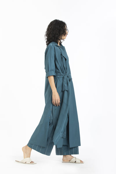 Tie jacket-Teal Fashion THREE