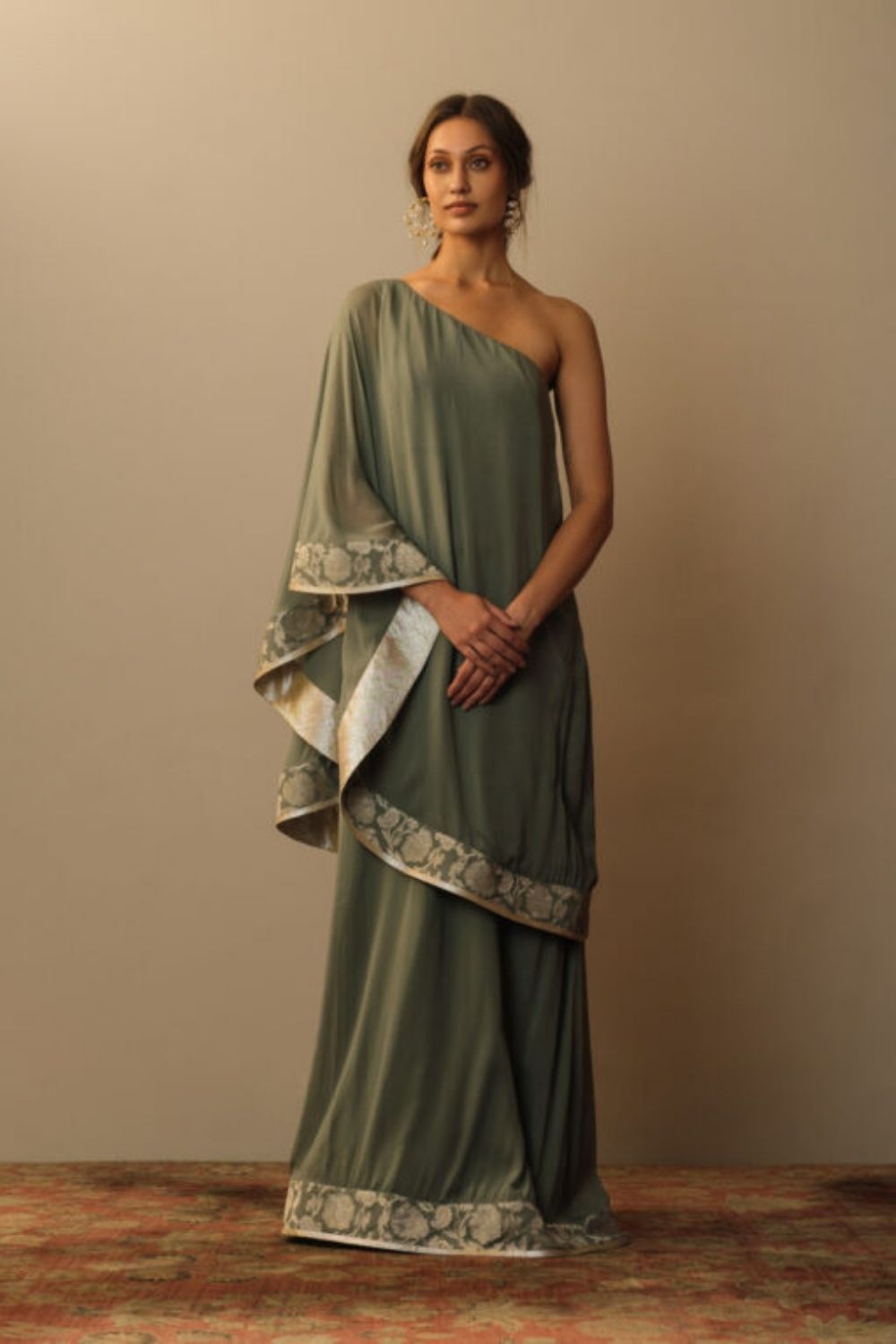 Toga dress grey georgette Fashion Mallika Mathur