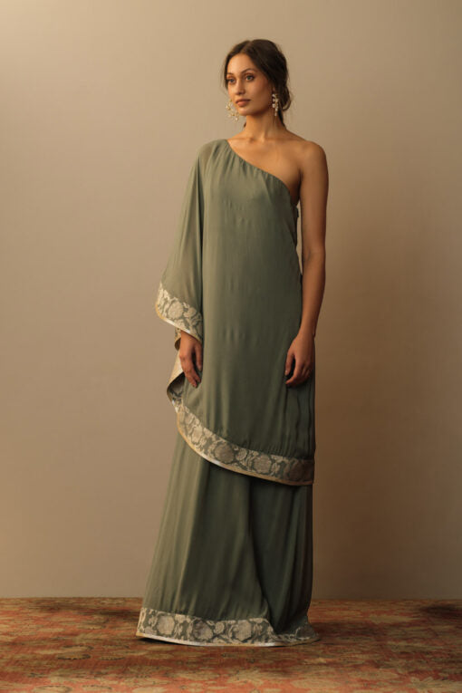 Toga dress grey georgette Fashion Mallika Mathur