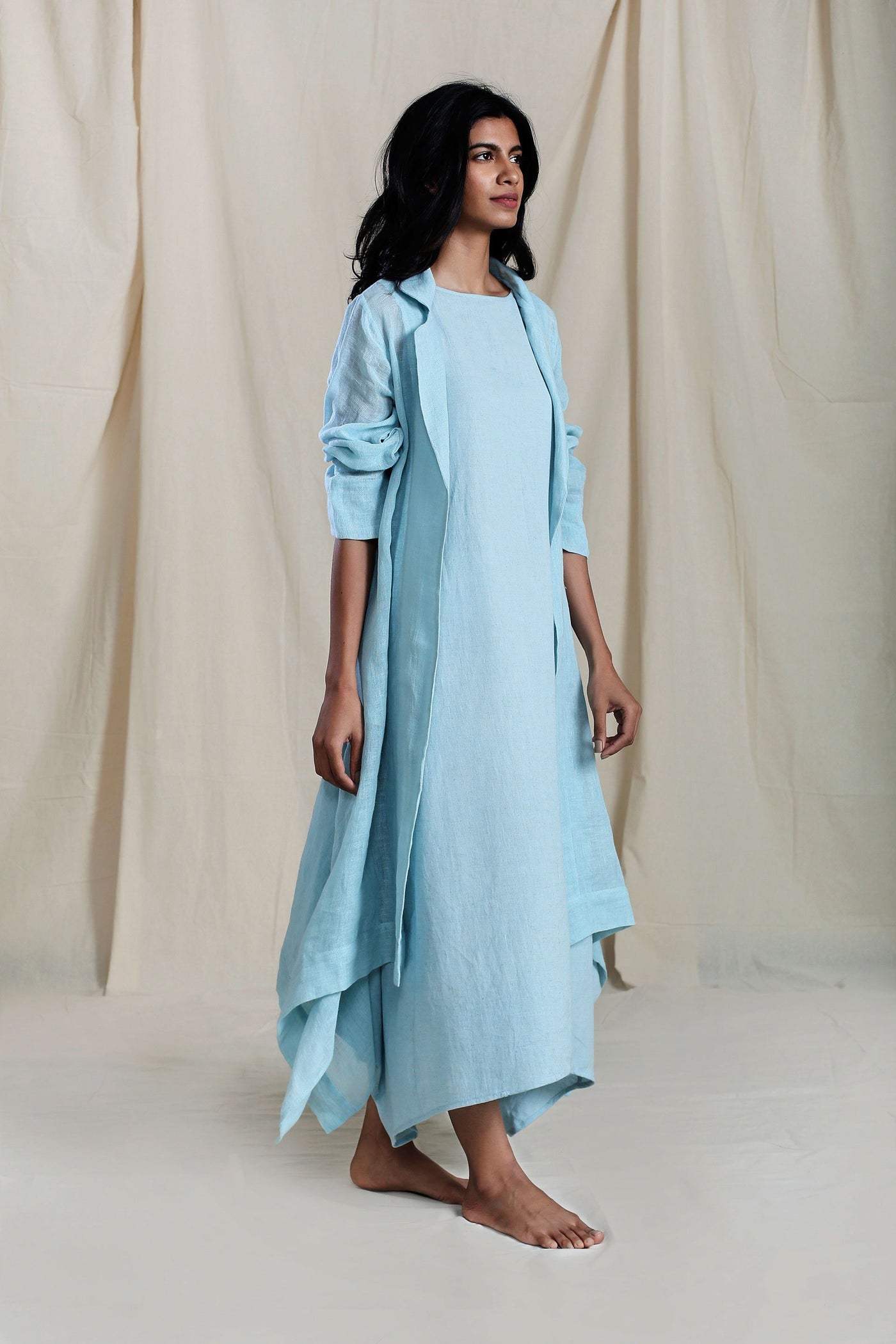 Trench Koza Aakaar Blue Jacket Fashion Mati