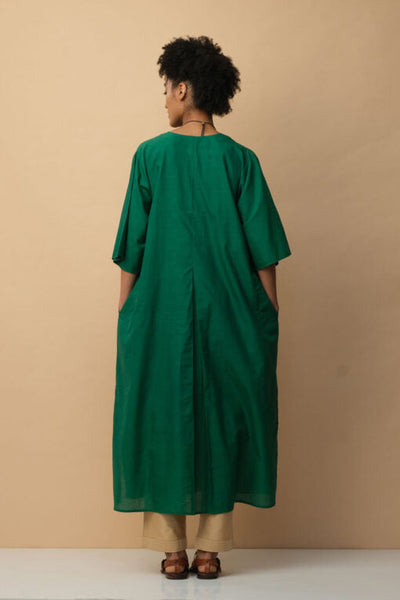 Tropical Leaf Applique Kaftan Green Fashion Mallika Mathur