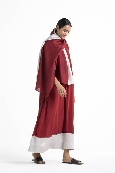 Turtle Neck Dress Crimson Red Fashion THREE