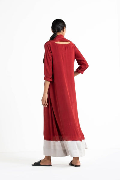 Turtle Neck Dress Crimson Red Fashion THREE