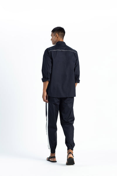 Turtle Neck Shirt Co-ord- Black Men THREE Men 
