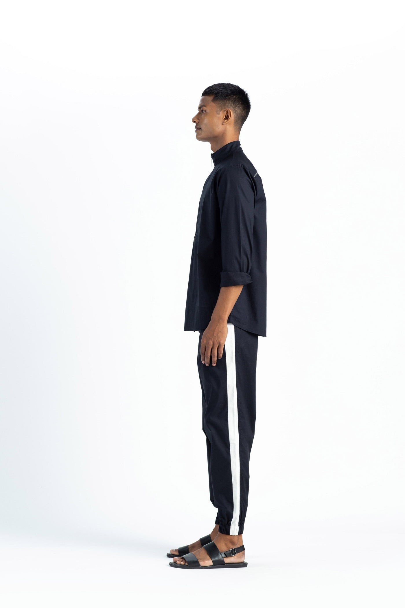 Turtle Neck Shirt Co-ord- Black Men THREE Men 
