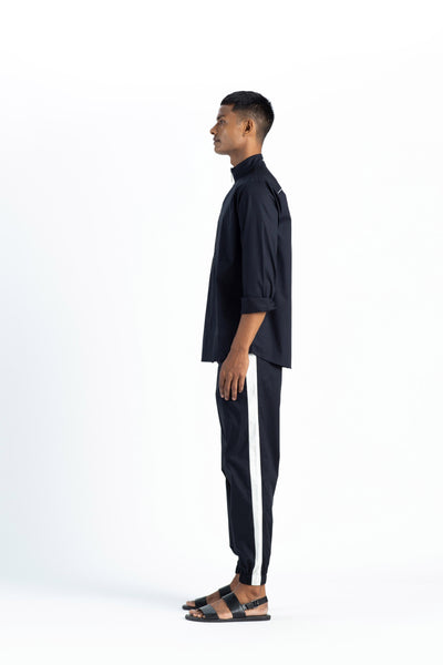 Turtle Neck Shirt Co-ord- Black Men THREE Men 