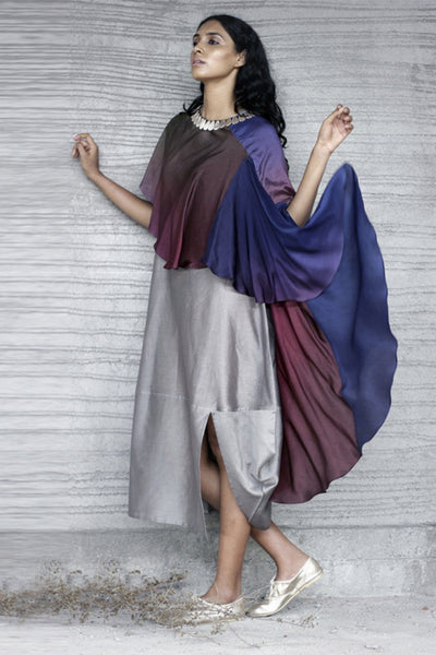 Twilight ombre cape plus shift dress Fashion Sartorial by Swati 