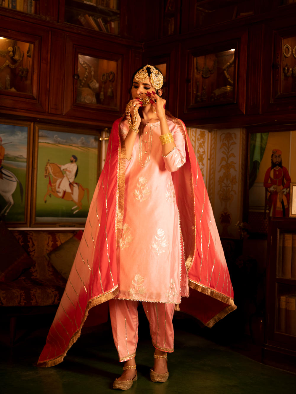 Ulfat - Gulaabi Chanderi Silk Kurta Salwar Set Fashion Maison Shefali