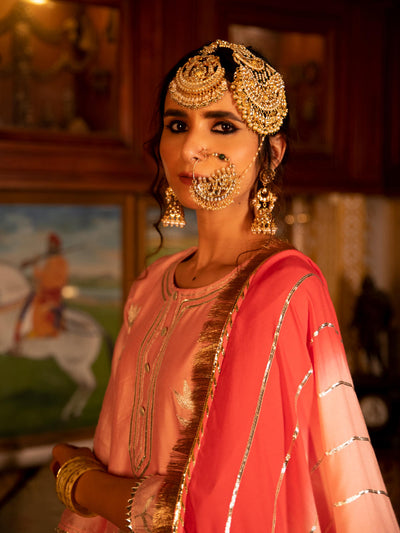 Ulfat - Gulaabi Chanderi Silk Kurta Salwar Set Fashion Maison Shefali