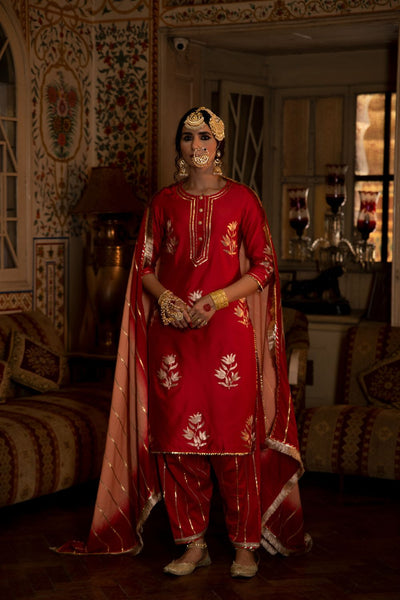 Ulfat - Gulaal Chanderi Silk Kurta Salwar Set Fashion Maison Shefali
