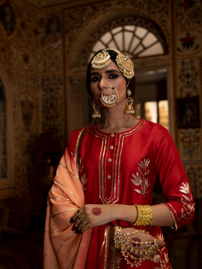 Ulfat - Gulaal Chanderi Silk Kurta Salwar Set Fashion Maison Shefali