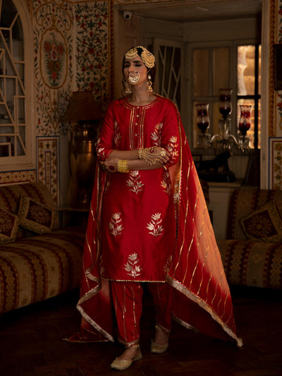 Ulfat - Gulaal Chanderi Silk Kurta Salwar Set Fashion Maison Shefali