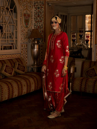 Ulfat - Gulaal Chanderi Silk Kurta Salwar Set Fashion Maison Shefali