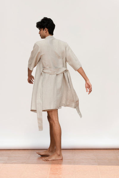 Undyed Linen Robe Fashion Saphed