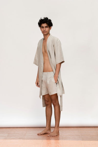 Undyed Linen Robe Fashion Saphed