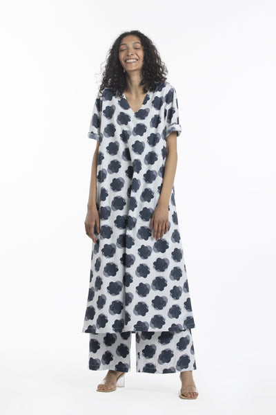 V NECK DRESS CO-ORD- NAVY FLORAL Fashion THREE