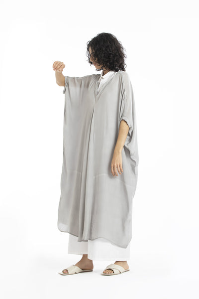 V neck kaftan-Ash grey Fashion THREE