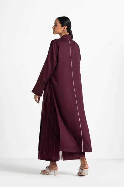 V-Neck Tunic with Net Slip Wine Fashion THREE