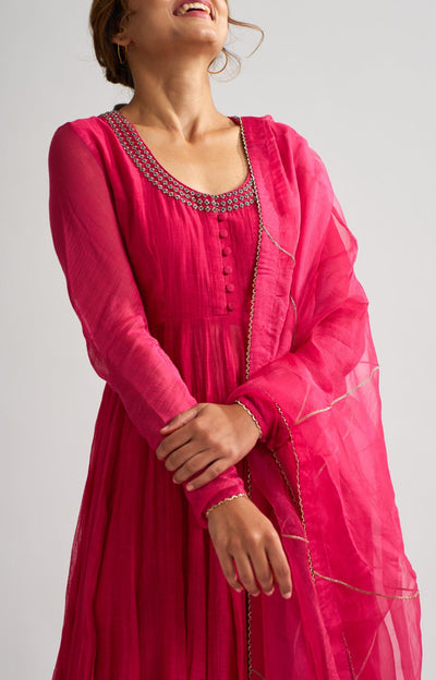 Vara Pink Ghoomer Anarkali Set Fashion DOT