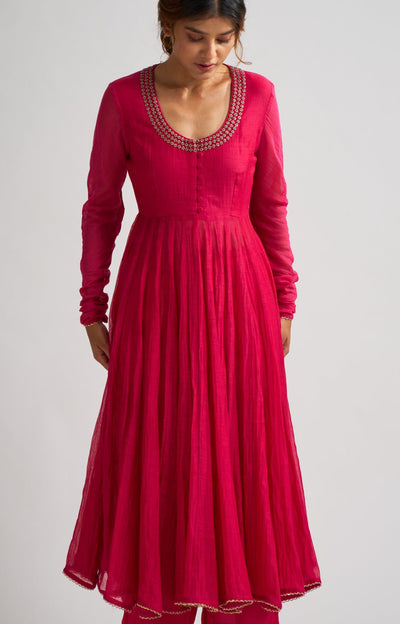 Vara Pink Ghoomer Anarkali Set Fashion DOT