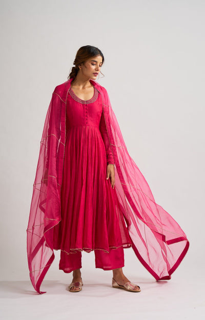 Vara Pink Ghoomer Anarkali Set Fashion DOT