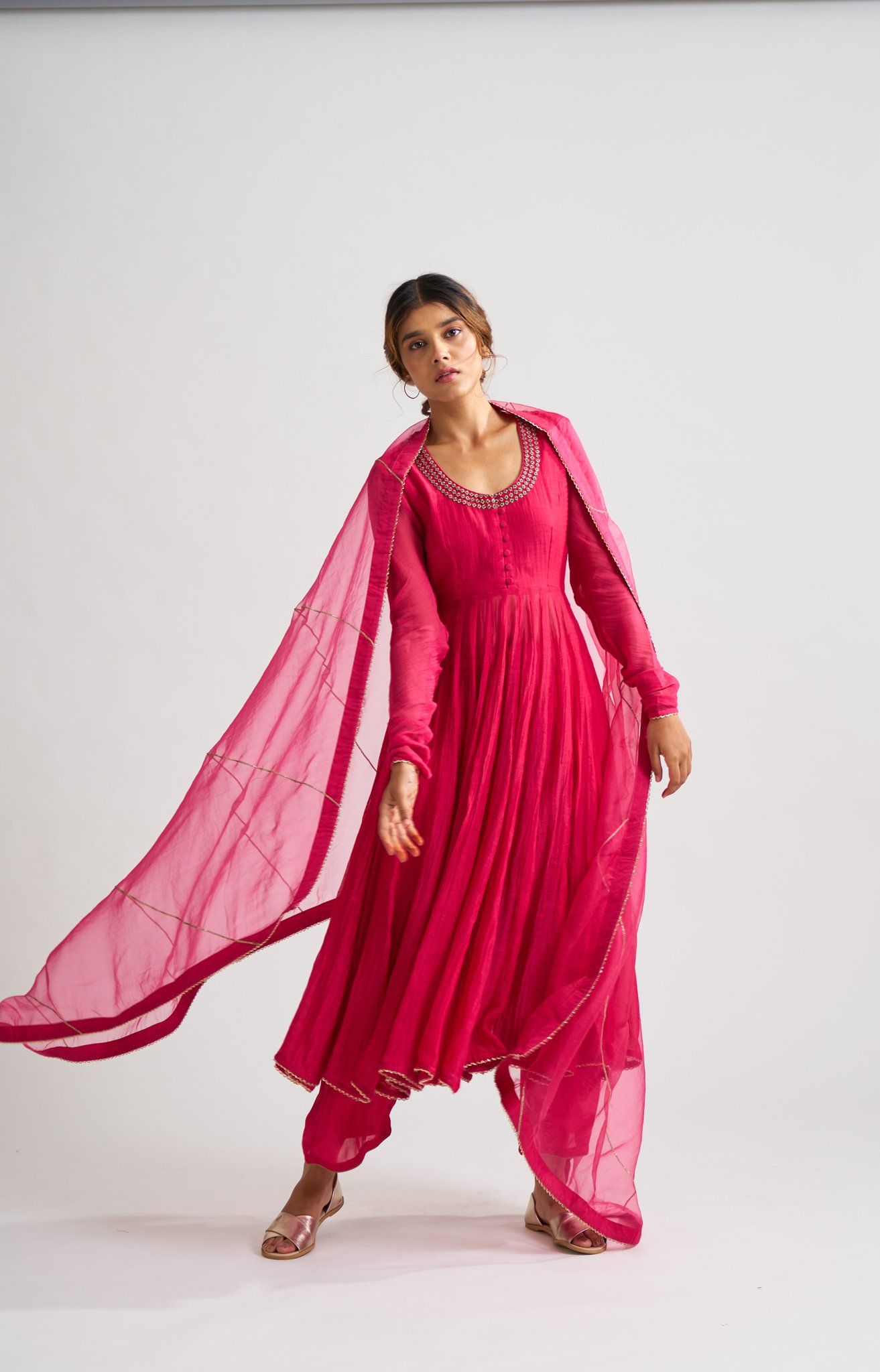 Vara Pink Ghoomer Anarkali Set Fashion DOT