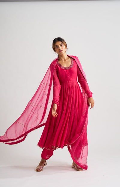 Vara Pink Ghoomer Anarkali Set Fashion DOT