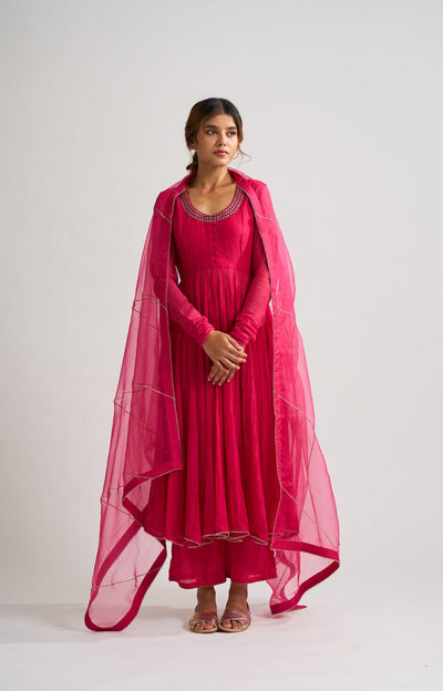 Vara Pink Ghoomer Anarkali Set Fashion DOT