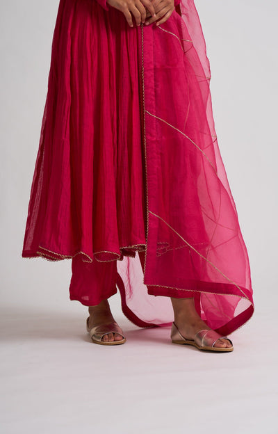 Vara Pink Ghoomer Anarkali Set Fashion DOT