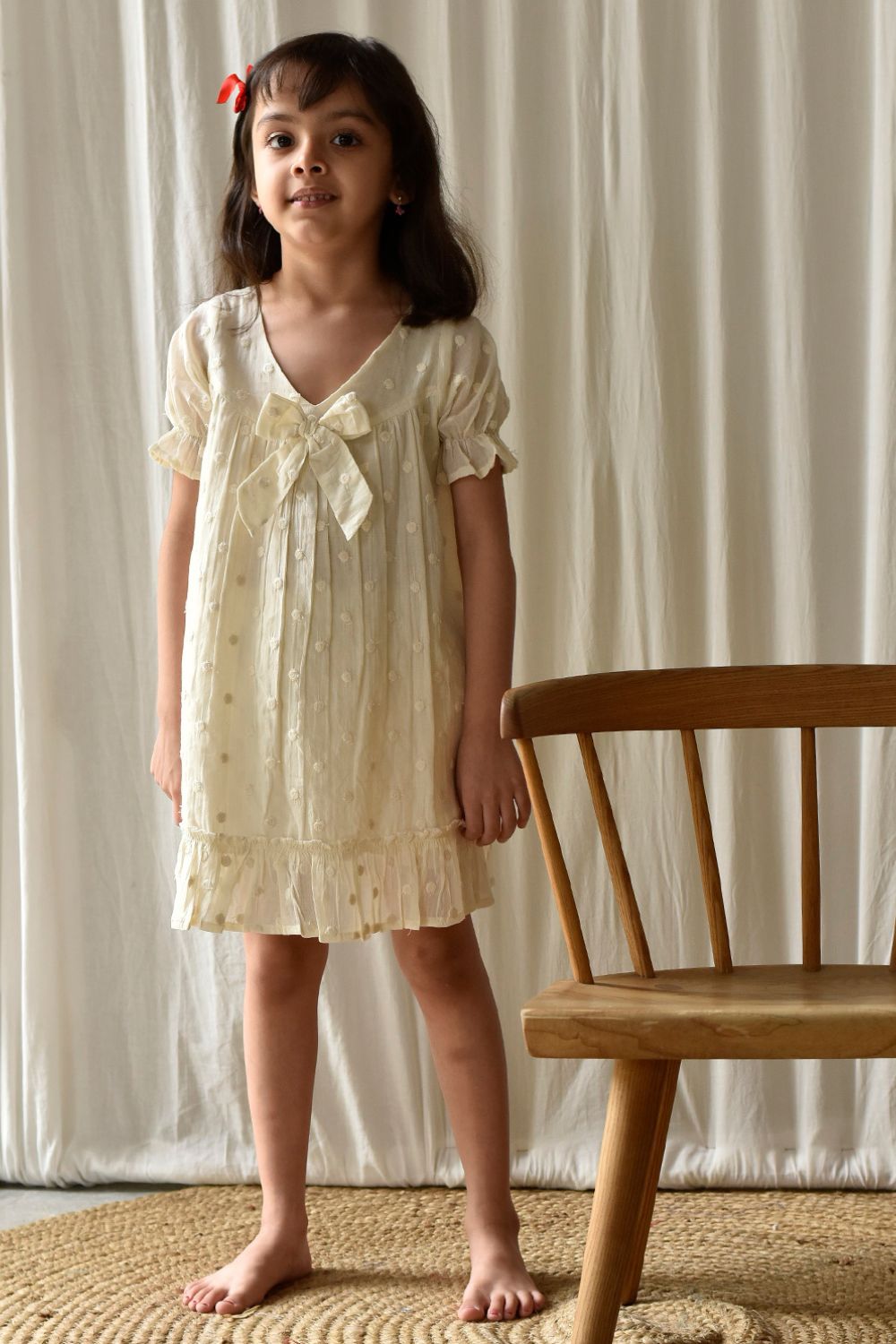 White Ash Frock Kids Khara Kapas Kids