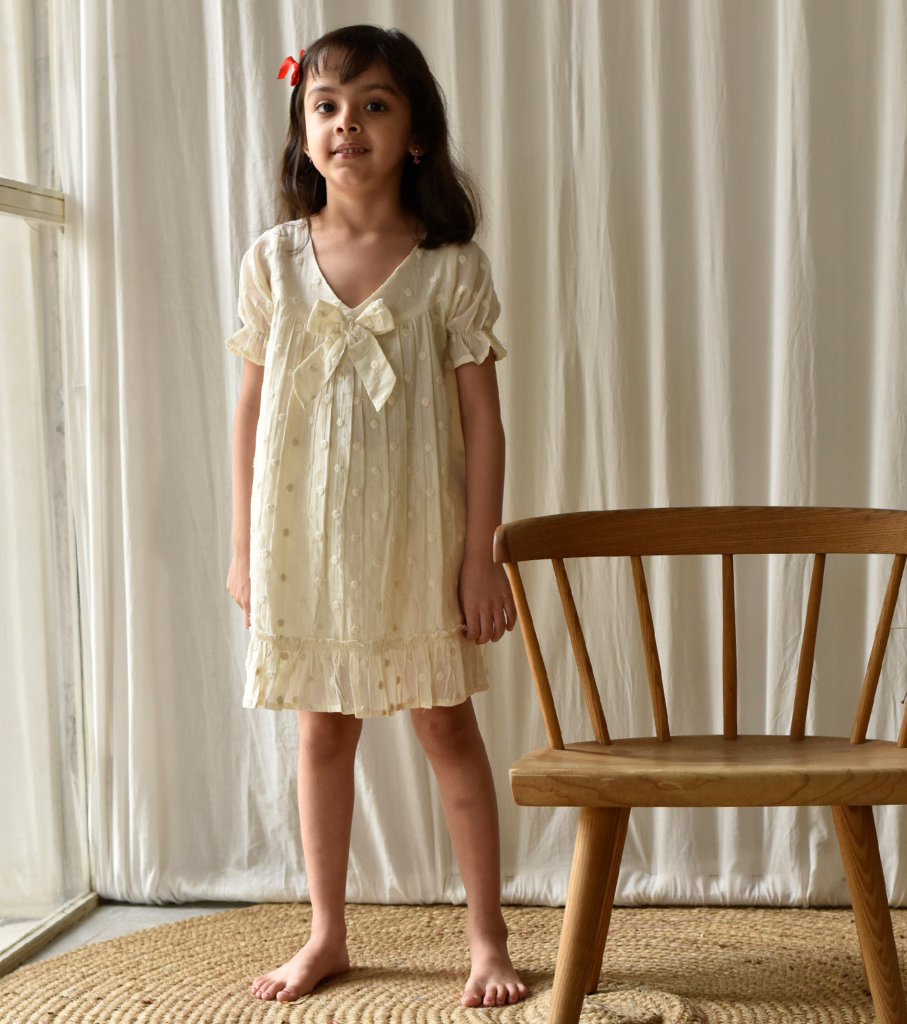 White Ash Frock Kids Khara Kapas Kids