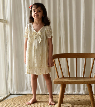White Ash Frock Kids Khara Kapas Kids