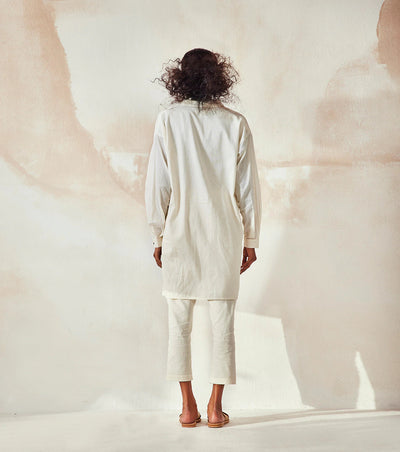 White Camellia Co-ord Set Fashion Khara Kapas