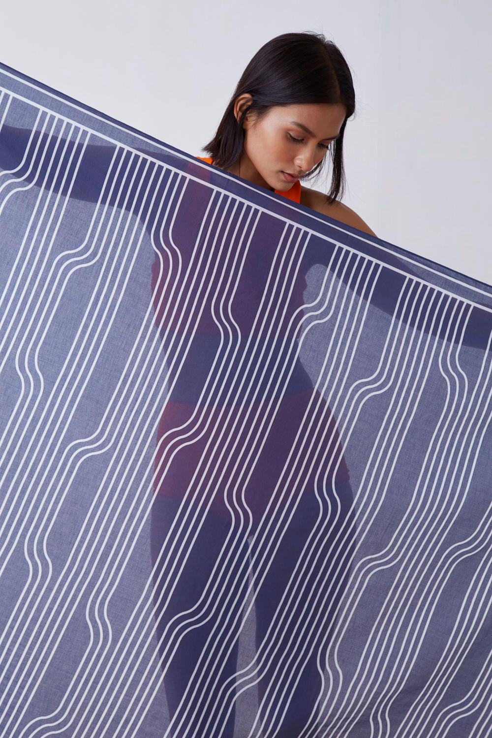 Window Pane Print Sarong - Blue and White Fashion The Summer House