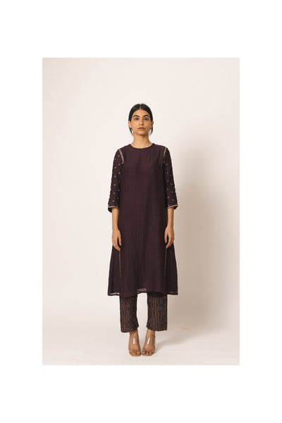 Wine Aayat Kurta and Pant set Fashion DOT