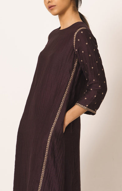 Wine Aayat Kurta and Pant set Fashion DOT
