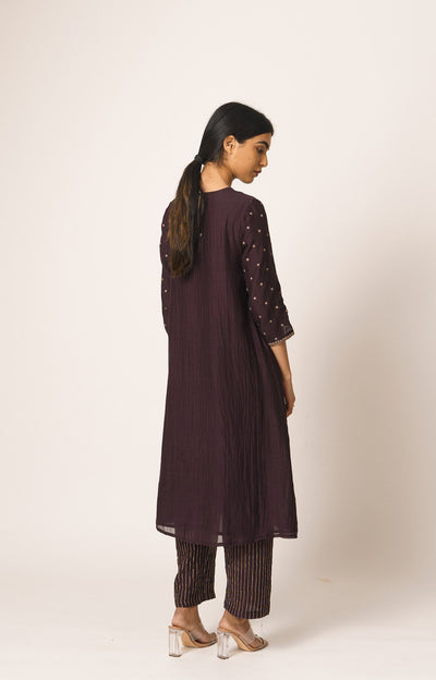 Wine Aayat Kurta and Pant set Fashion DOT