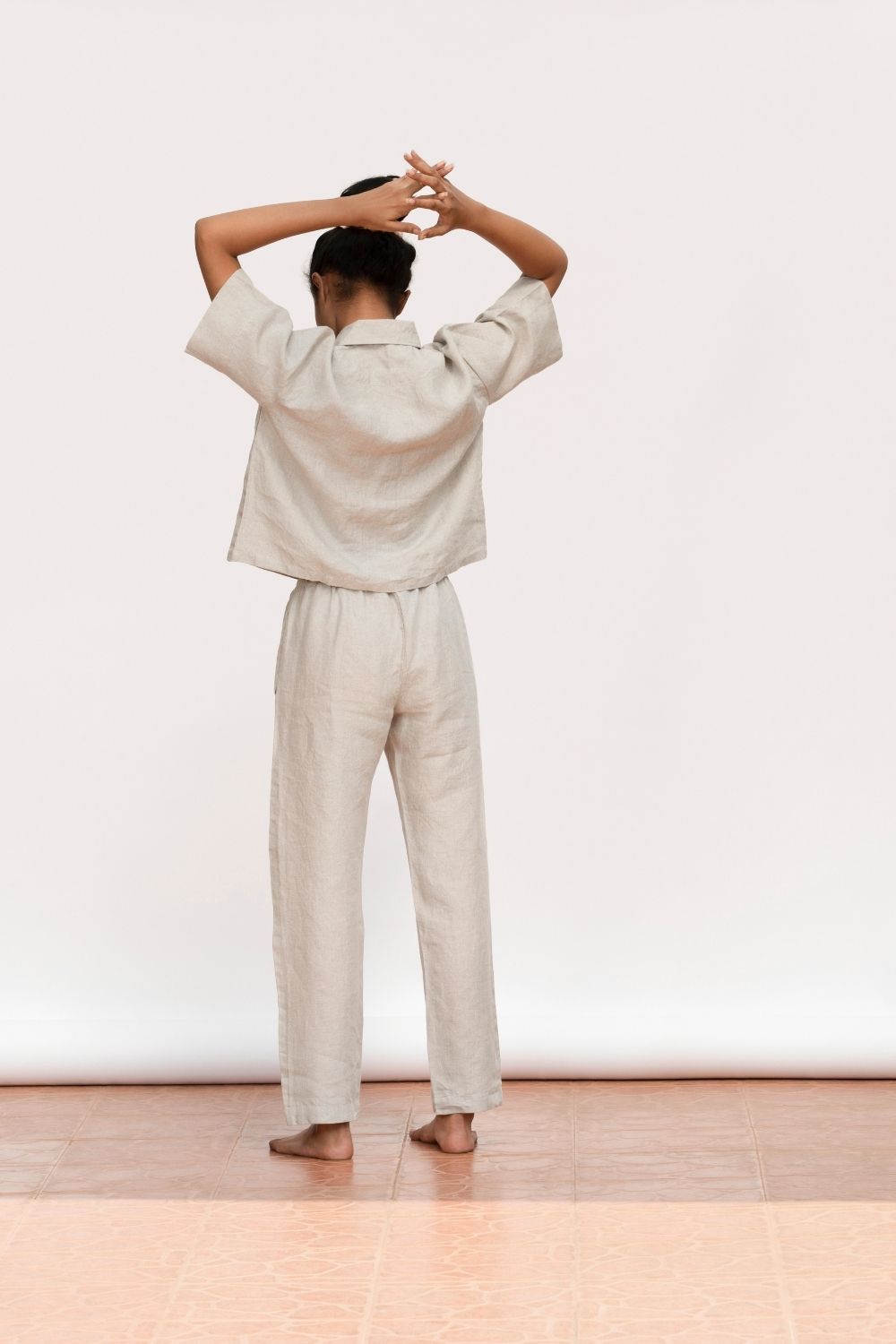 Women's Undyed Linen Pyjama Set Fashion Saphed
