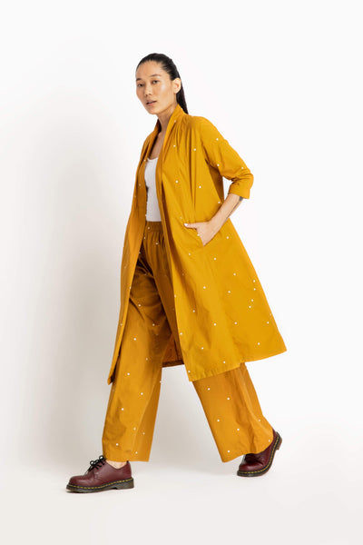 Wrap Collar Overlay Tuscany Yellow Polka Fashion THREE