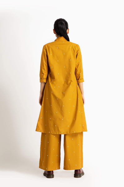 Wrap Collar Overlay Tuscany Yellow Polka Fashion THREE