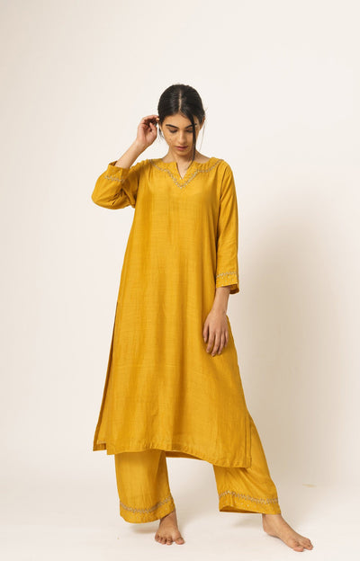Yellow Kurta and Pant Set Fashion DOT