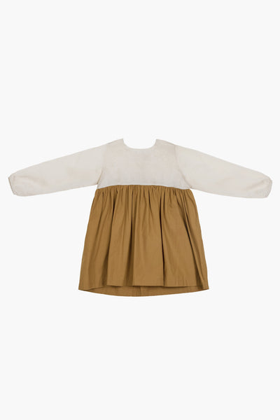 YOKE GATHER DRESS- MUSTARD Kids THREE Kids 