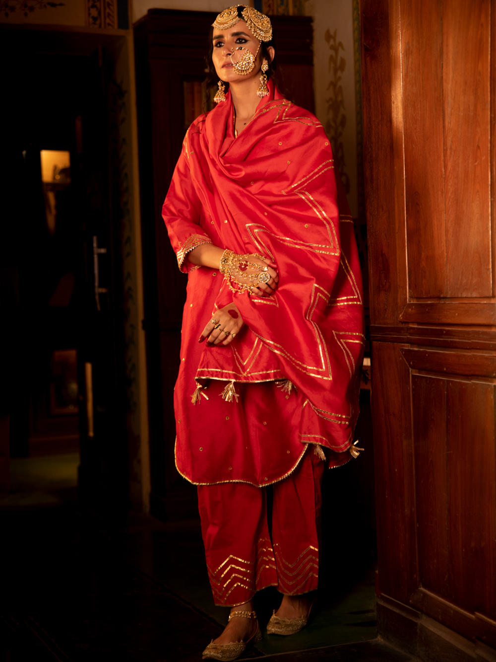 Zara - Gulaab Chanderi Silk Kurta Pant Set Fashion Maison Shefali