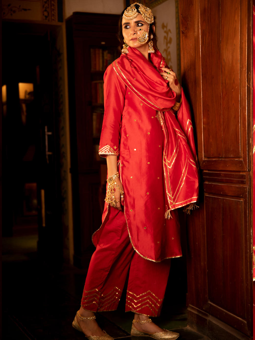 Zara - Gulaab Chanderi Silk Kurta Pant Set Fashion Maison Shefali 