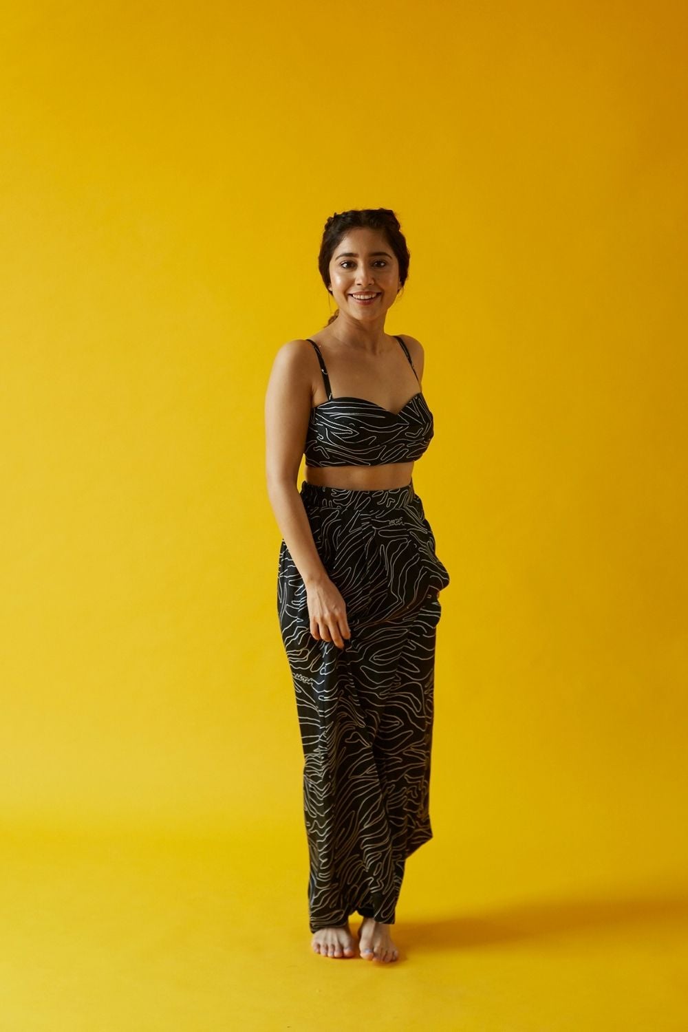 ZEBRA NEGATIVE Fashion Yam XS Bralette-Pant Set