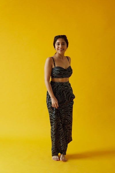 ZEBRA NEGATIVE Fashion Yam XS Bralette-Pant Set